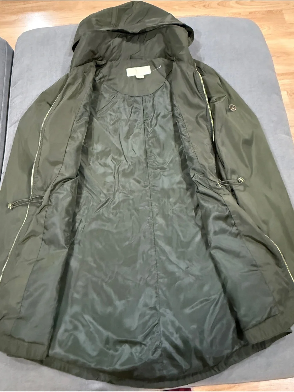 Michael Kors Olive Utility Hooded Jacket NWT